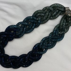 Flexible braided mesh necklace w/magnetic clasp